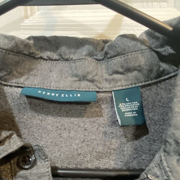 Perry Ellis Men’s Breathable Polo Shirt Dark Sapphire Size Large - Picture 4 of 4